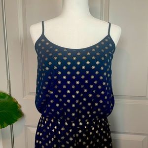 EUC Michael Kors jumpsuit- Navy with gold detailing
